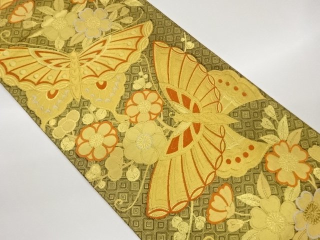 JAPANESE KIMONO / FUKURO OBI / SAGANISHIKI / WOVEN BUTTERFLY 